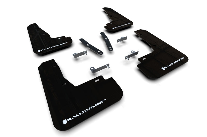 Rally Armor MF91-UR-BLK-WH 22-23 Kia EV6 Black UR Mud Flap White Logo