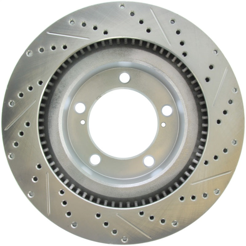 Stoptech 227.44156R StopTech Select Sport 07-17 Toyota Tundra Drilled and Slotted Sport Right Front Rotor