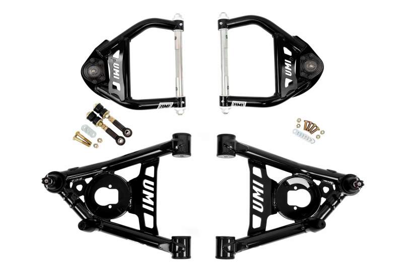UMI Performance 403133-B 64-72 GM A-Body Tubular Upper & Lower Front A-Arm Kit - Black