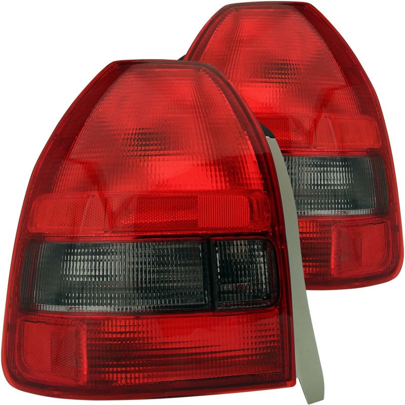 ANZO 221193 1996-2000 Honda Civic Taillights Red/Smoke
