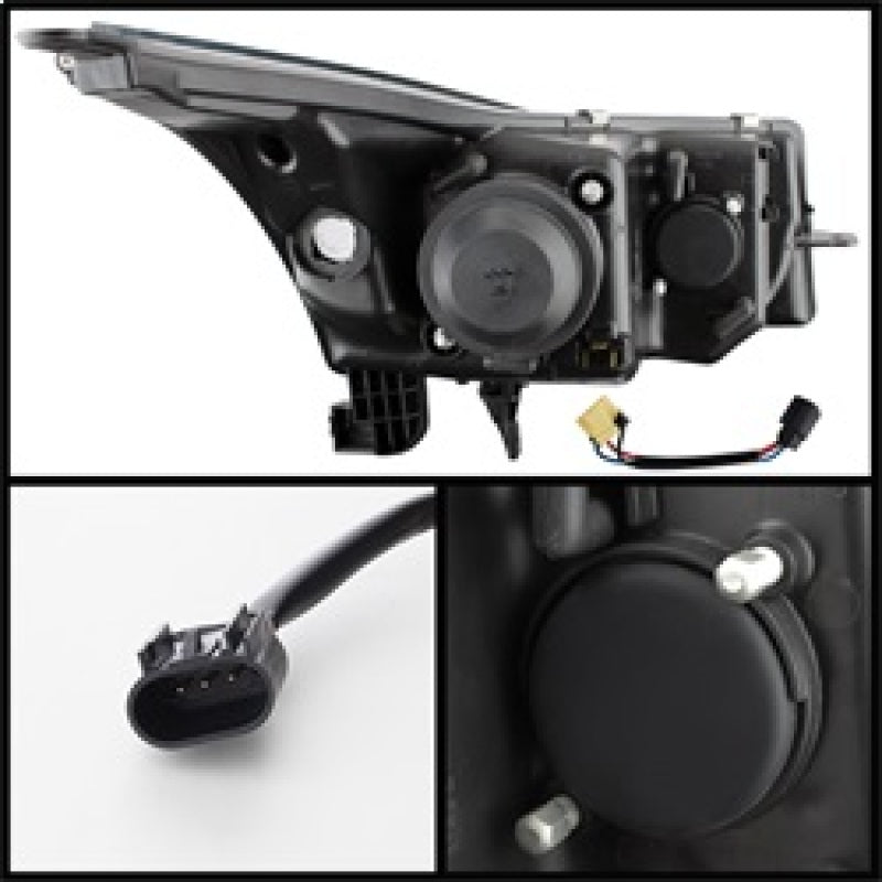 SPYDER 5074164 Spyder Chevy Cruze 11-14 Projector Headlights Light Tube DRL Blk PRO-YD-CCRZ11-LTDRL-BK