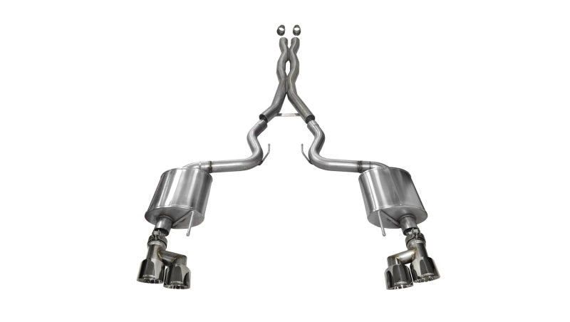 CORSA Performance 14337 Corsa 2015-2017 Ford Mustang GT 5.0 3in Cat Back Exhaust Polish Quad Tips (Sport)