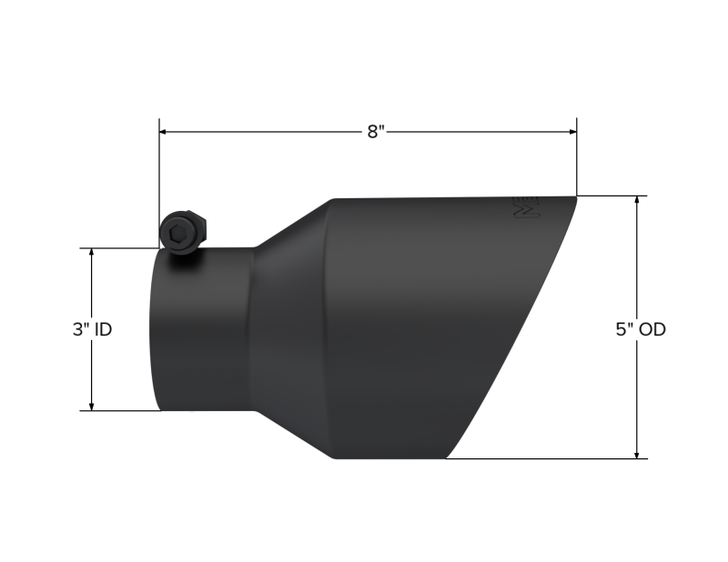 MBRP T5187BLK Universal 3in Hex Tip 5in Inlet 8in Length Dual Wall Exhaust Tip - Black Coated