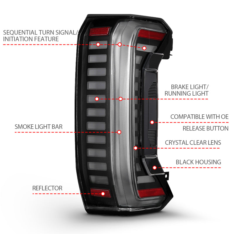 ANZO 311454X 22-24 Toyota Tundra (Does Not Fit LED Seq. Models) Z-Series Full LED Tail Lights - Pair