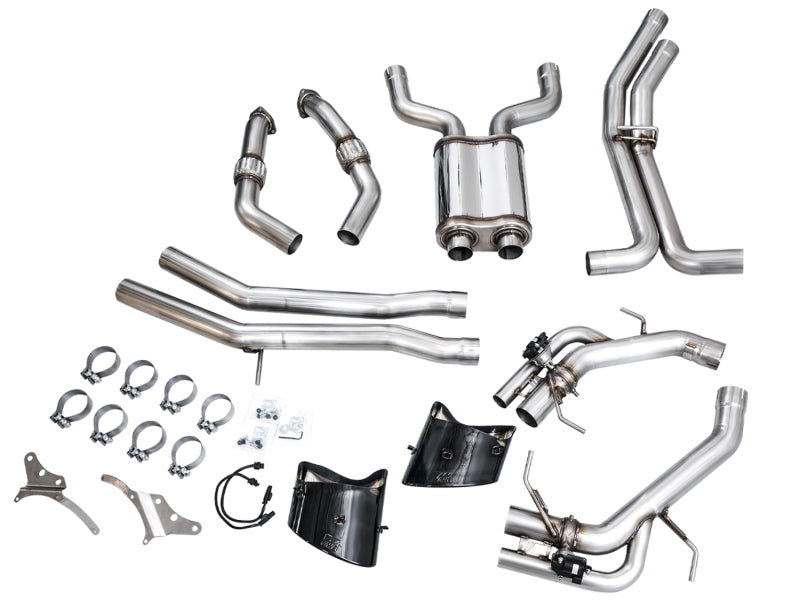 AWE Tuning 3025-33776 21-23 Audi C8 RS6/RS7 SwitchPath Cat-back Exhaust - Diamond Black Tips