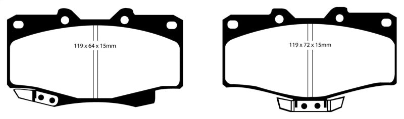 EBC DP4807R 90-91 Toyota 4 Runner 2.4 Yellowstuff Front Brake Pads