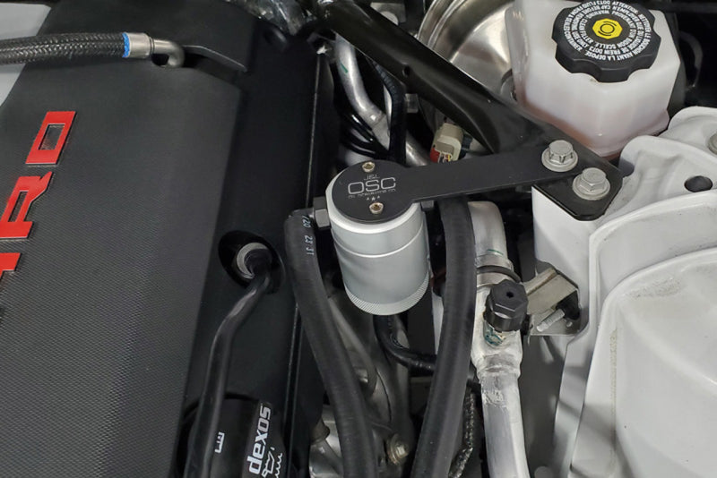 J&L 3081D-C 16-24 Chevrolet Camaro LT1 6.2L Drivers Side Oil Separator 3.0 - Clear Anodized