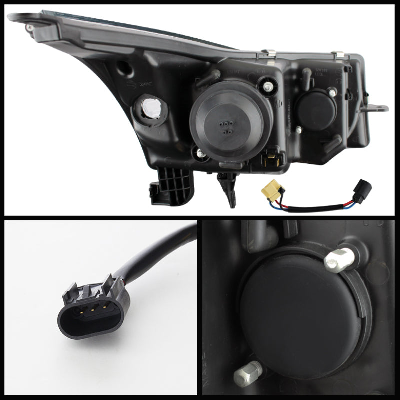 SPYDER 5074164 Spyder Chevy Cruze 11-14 Projector Headlights Light Tube DRL Blk PRO-YD-CCRZ11-LTDRL-BK