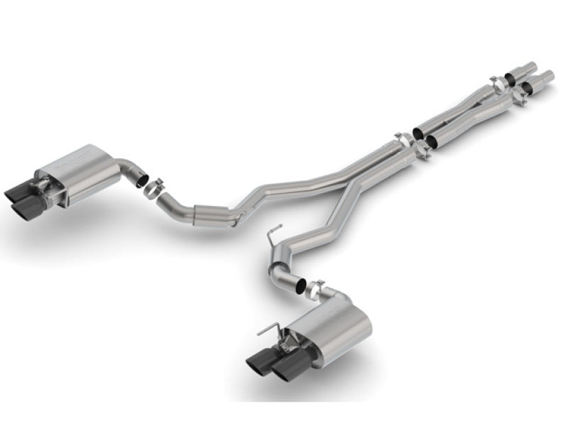 Borla 140742BC 2018 Ford Mustang GT 5.0L AT/MT 3in S-Type Catback Exhaust Black Chrome Tips w/ Valves