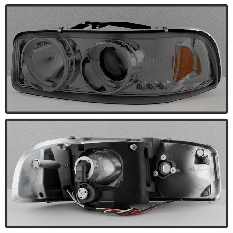 SPYDER 5009371 Spyder GMC Sierra 1500/2500/3500 99-06 Projector Headlights LED Halo LED Smoke PRO-YD-CDE00-HL-SMC