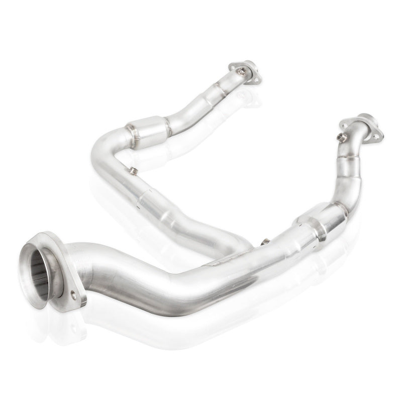 Stainless Works FT15ECODPCAT 2015-16 F150 2.7L Downpipe 3in High-Flow Cats Y-Pipe Factory Connection