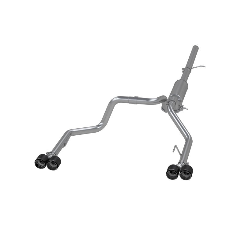MBRP S50053CF 19-21 Chevy Silverado 1500 6.2L 2.5in Dual Split Rear Cat Back w/ Quad Carbon Fiber Tips- T304