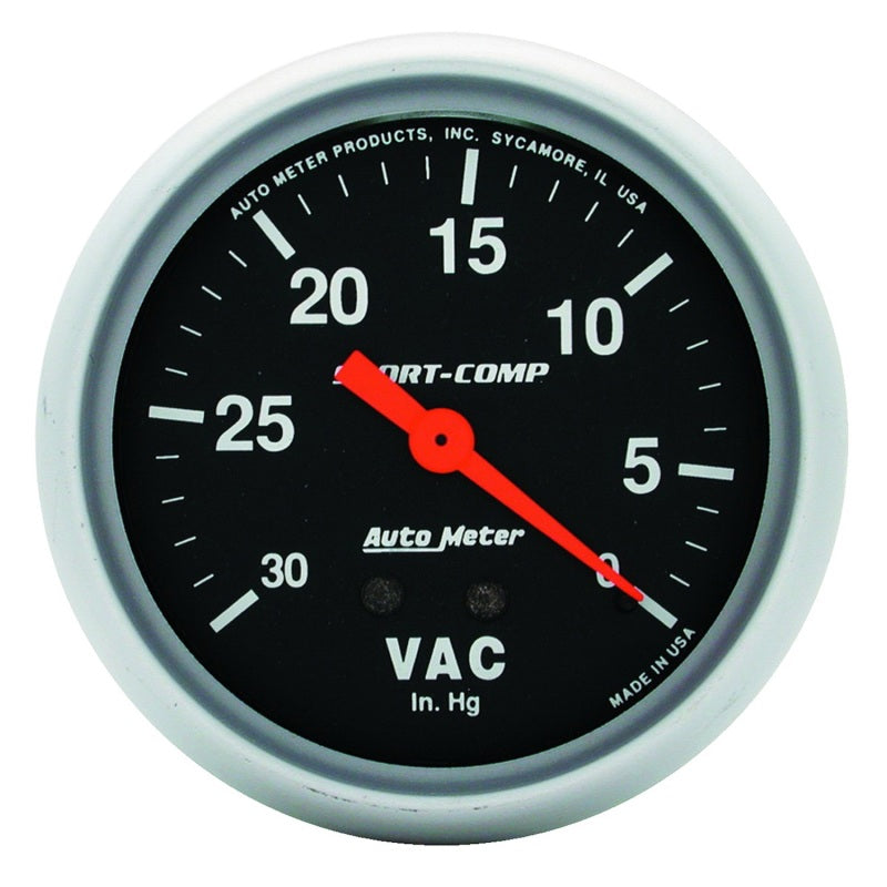 AutoMeter 3484 Gauge Vacuum 2-5/8in. 30Inhg Mechanical Sport-Comp