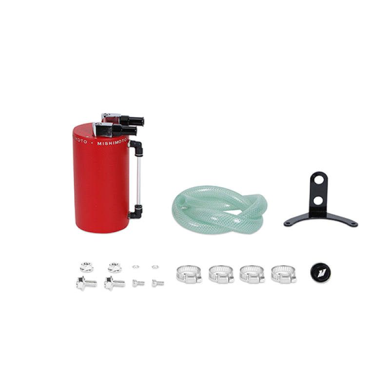 Mishimoto MMOCC-LAWRD Large Aluminum Oil Catch Can - Wrinkle Red