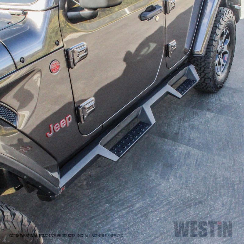 Westin 56-14065 18-20 Jeep Wrangler JL Unlimited 4DR HDX Drop Nerf Step Bars - Textured Black