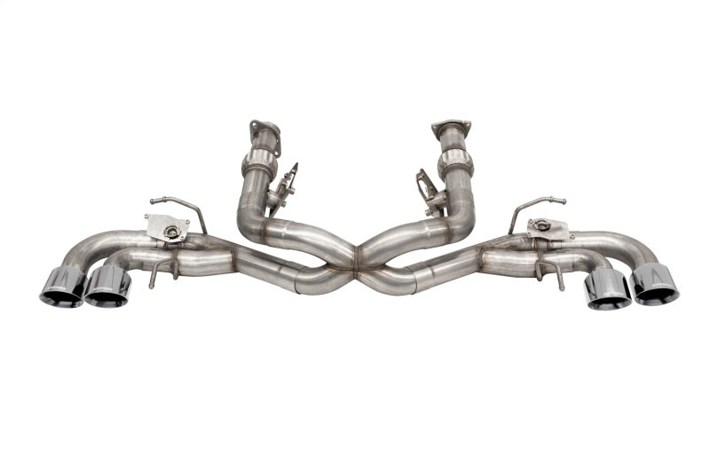 CORSA Performance 21105 Corsa 2020-2024 Corvette C8 3in Valved Cat-Back 4.5in Pol Quad Tips - Fits Factory NPP Exhaust