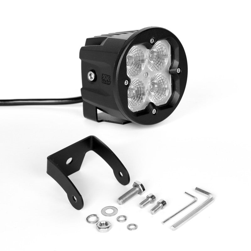 XKGLOW XK065003-FL-KIT XK Glow Round XKchrome 20w LED Cube Light w/ RGB Accent Kit w/ Controller/Fog Mount- Flood Beam 2pc