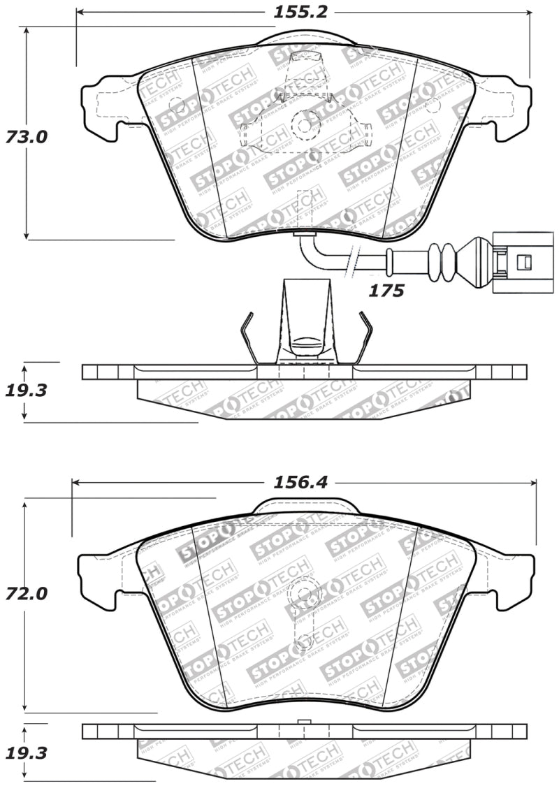 Stoptech 309.11110 StopTech Performance 08-13 Audi TT Quattro / 12 VW Golf R Front Brake Pads