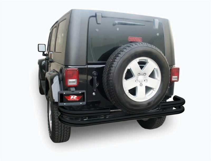 Rampage 88648 2007-2018 Jeep Wrangler(JK) Double Tube Rear Bumper - Black