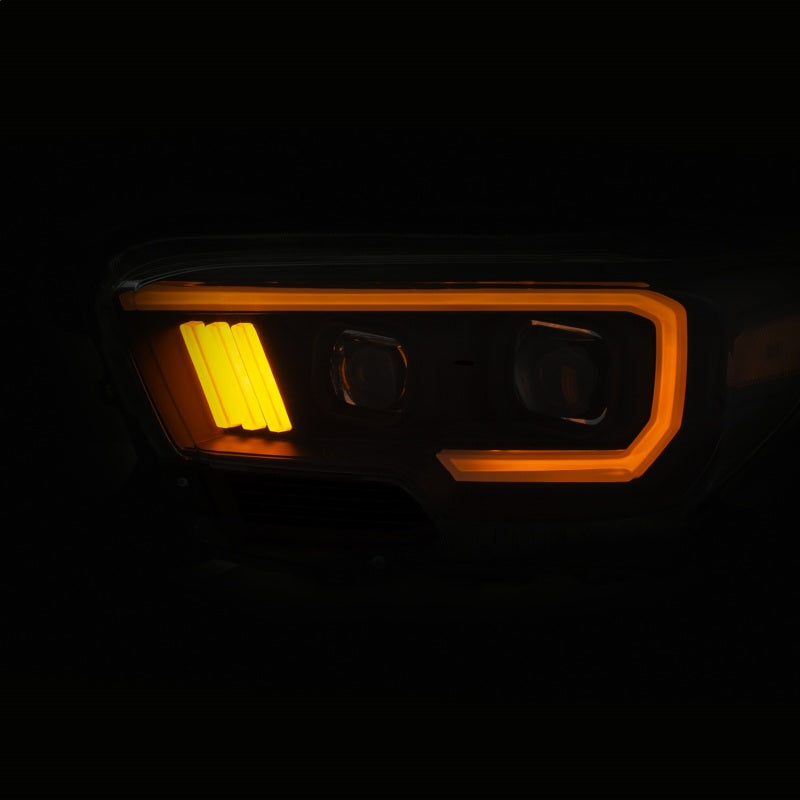 ANZO 111396 2016-2017 Toyota Tacoma Projector Headlights w/ Plank Style Switchback Black w/ Amber