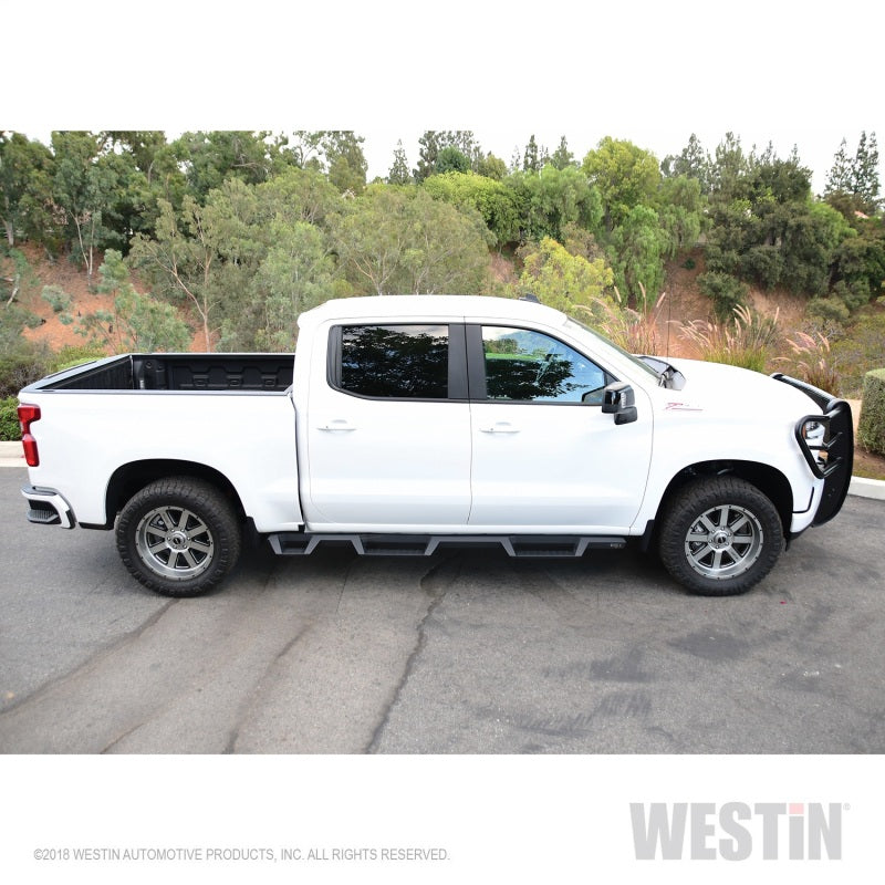 Westin 56-534685 2019 Chevrolet Silverado/Sierra 1500 (5.5ft) Drop Wheel to Wheel Nerf Step Bars - Txt Black