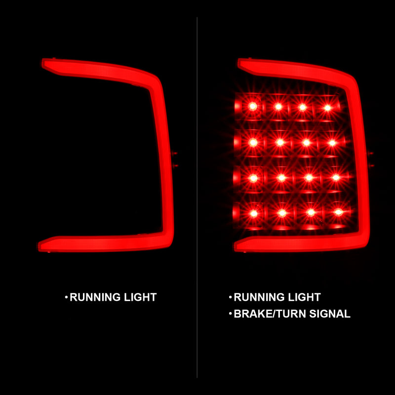 ANZO 311319 2009-2018 Dodge RAM 1500 LED Taillight Plank Style Black w/Smoke Lens