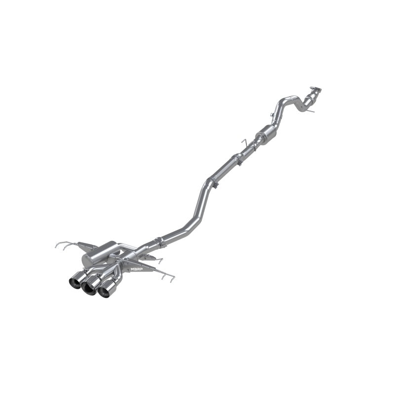 MBRP S4901304 17-22 Honda Civic Type R 2.0L T304 Stainless Steel 3.0in Cat-Back w/Triple Center Outlet