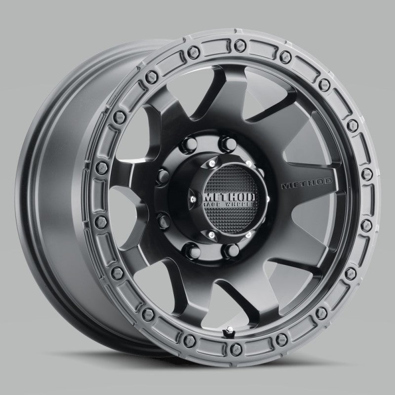Method Wheels MR31789088518 Method MR317 18x9 +18mm Offset 8x180 130.81mm CB Matte Black Wheel