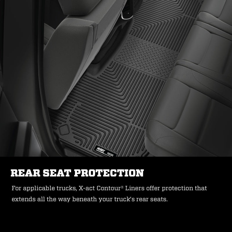 Husky Liners 54608 19-22 Dodge RAM 1500 Crew Cab X-Act Contour Front & Second Seat Floor Liners - Black