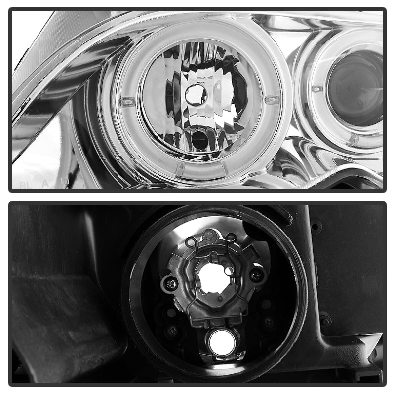 SPYDER 5042408 Spyder BMW E46 3-Series 02-05 4DR Projector Headlights 1PC LED Halo Chrm PRO-YD-BMWE4602-4D-AM-C