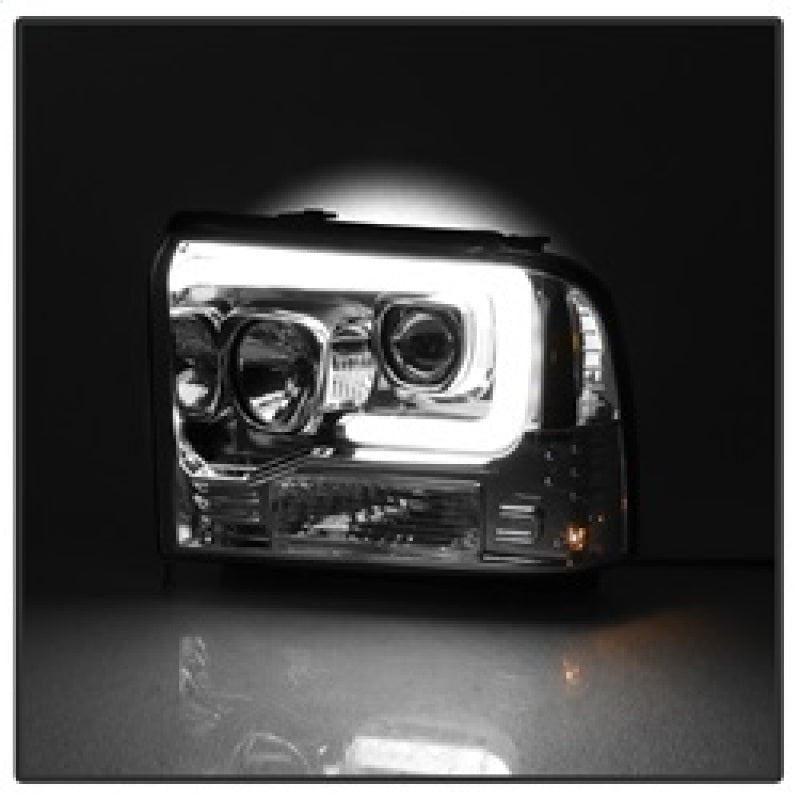 SPYDER 5084682 Spyder 05-07 Ford F250/350/450 SD Ver 2 Proj Headlights - Light Bar DRL - Black PRO-YD-FS05V2-LB-C