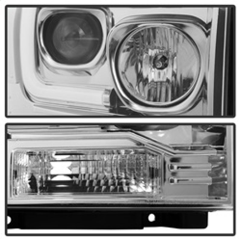 SPYDER 5084682 Spyder 05-07 Ford F250/350/450 SD Ver 2 Proj Headlights - Light Bar DRL - Black PRO-YD-FS05V2-LB-C