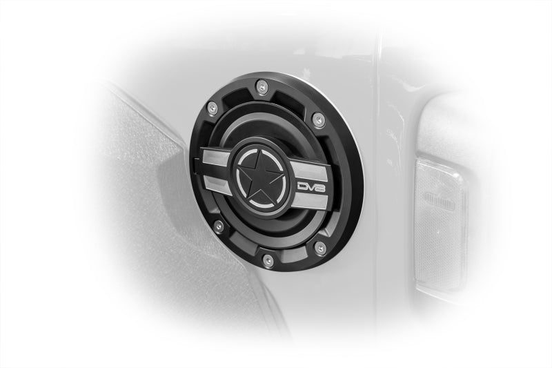DV8 Offroad D-JL-190004-MIL 2018+ Jeep JL Aluminum Fuel Door for 20-Pres Wrangler