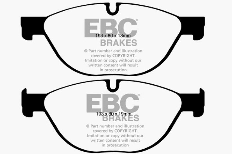 EBC DP42019R 12-13 BMW 528 2.0 Turbo (F10) Performance Yellowstuff Front Brake Pads