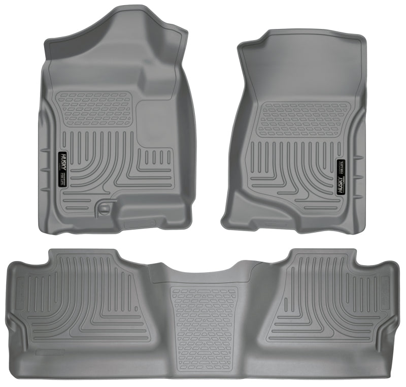Husky Liners 98202 07-12 Chevy Silverado/GMC Sierra Crew Cab WeatherBeater Combo Gray Floor Liners