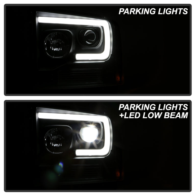 SPYDER 5087911 Spyder 05-07 Ford F250/350/450 Super Duty Projector LED Black PRO-YD-FS05V2PL-BK