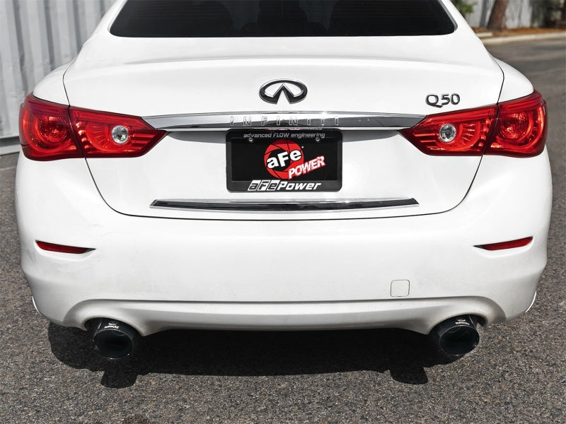 aFe 49-36130NM-B Takeda 2.5in 304 SS Axle-Back Exhaust w/ Black Tips 16-18 Infiniti Q50 V6-3.0L (tt)