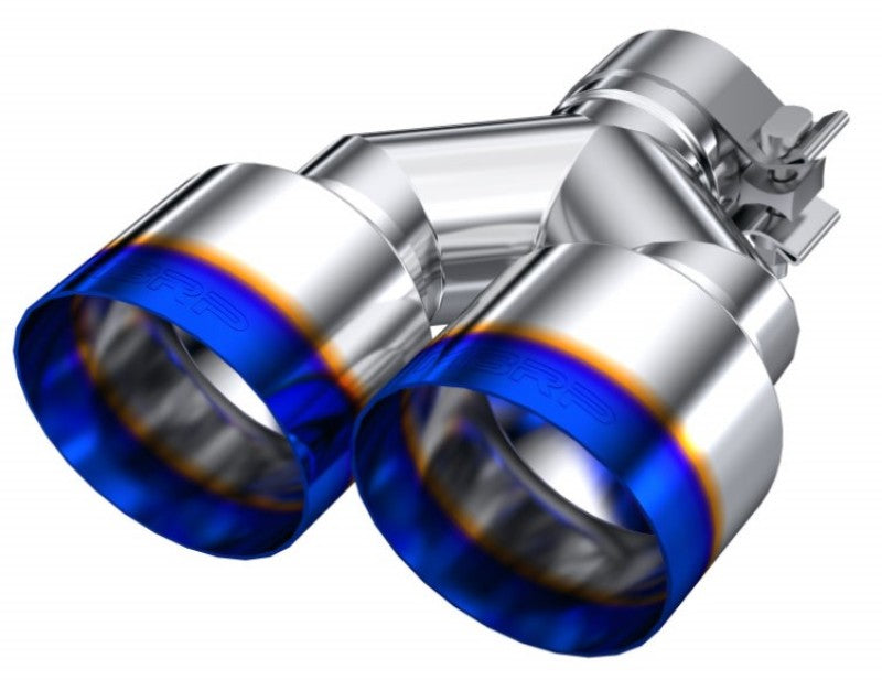 MBRP T5177BE Burnt End Tip 2.5 ID Dual 4 OD Out 9.55 length Single wall 304 Stainless Steel Pass Side
