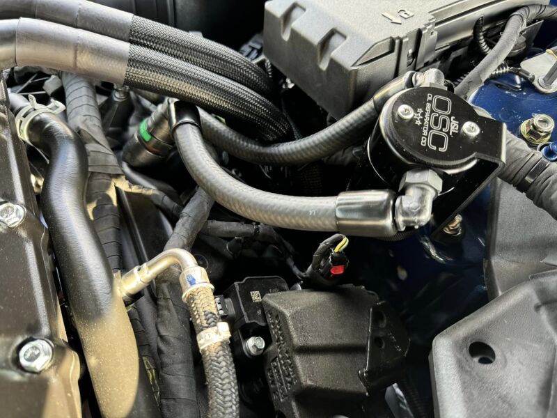 J&L 3092P-B 24-25 Ford Mustang GT w/ Whipple Supercharger Oil Separator 3.0 PCV Side - Black Anodized