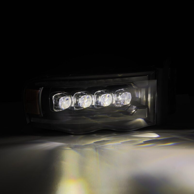 AlphaRex 880564 02-05 Dodge RAM 1500 NOVA LED Proj Headlights Plank Style Blk w/Activ Light/Seq Signal