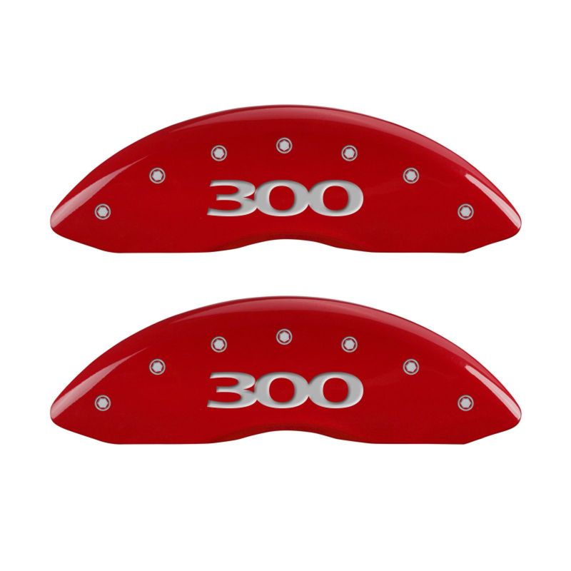 MGP 32004S300RD 4 Caliper Covers Engraved Front & Rear 300 Red finish silver ch