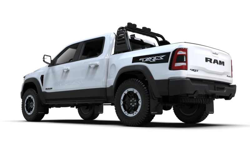 Rally Armor MF128-UR-BLK-WH 21-25 Dodge RAM 1500 TRX Black UR Mud Flap - White Logo