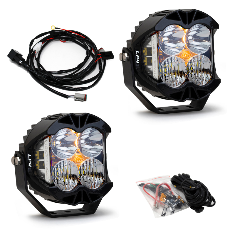 Baja Designs 447672UP Jeep JL/JT Rubicon Steel Bumper LED Light Kit LP4 w/Upfitter