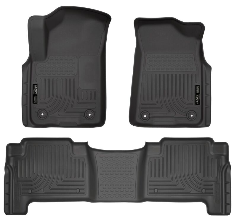 Husky Liners 95671 2019+ Infiniti QX80/2019+ Nissan Armada Weatherbeater Black Fnt & 2nd Seat Floor Liners