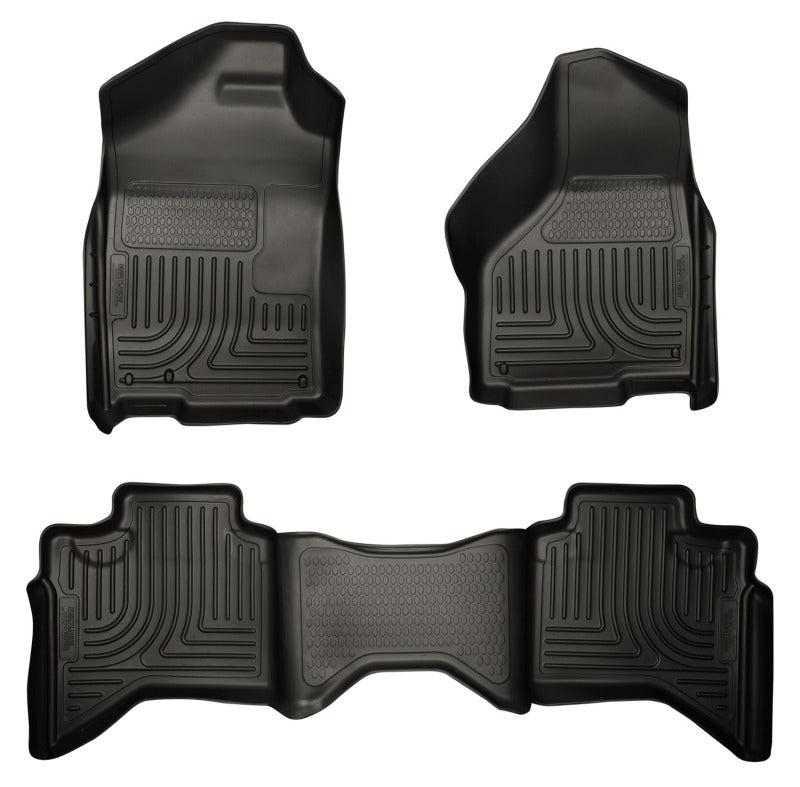 Husky Liners 98031 03-08 Dodge RAM 1500/2500/3500 Quad Cab WeatherBeater Combo Black Floor Liners