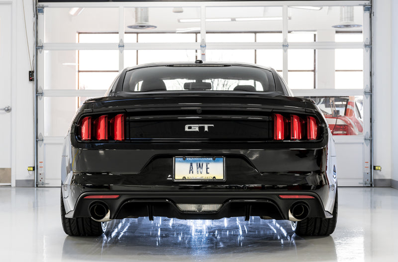 AWE Tuning 3015-33084 S550 Mustang GT Cat-back Exhaust - Touring Edition (Diamond Black Tips)