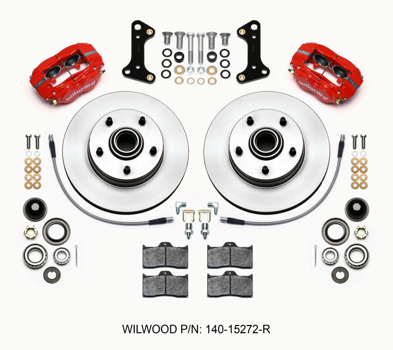 Wilwood 140-15272-R Forged Dynalite-M Front Kit 11.00in 1 PC Rotor&Hub Red 67-69 Camaro 64-72 Nova Chevelle