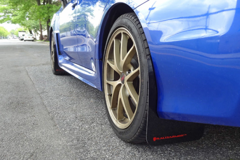 Rally Armor MF32-UR-RD/WH 15-21 Subaru WRX/STI (Sedan ONLY) Red UR Mud Flap w/ White Logo