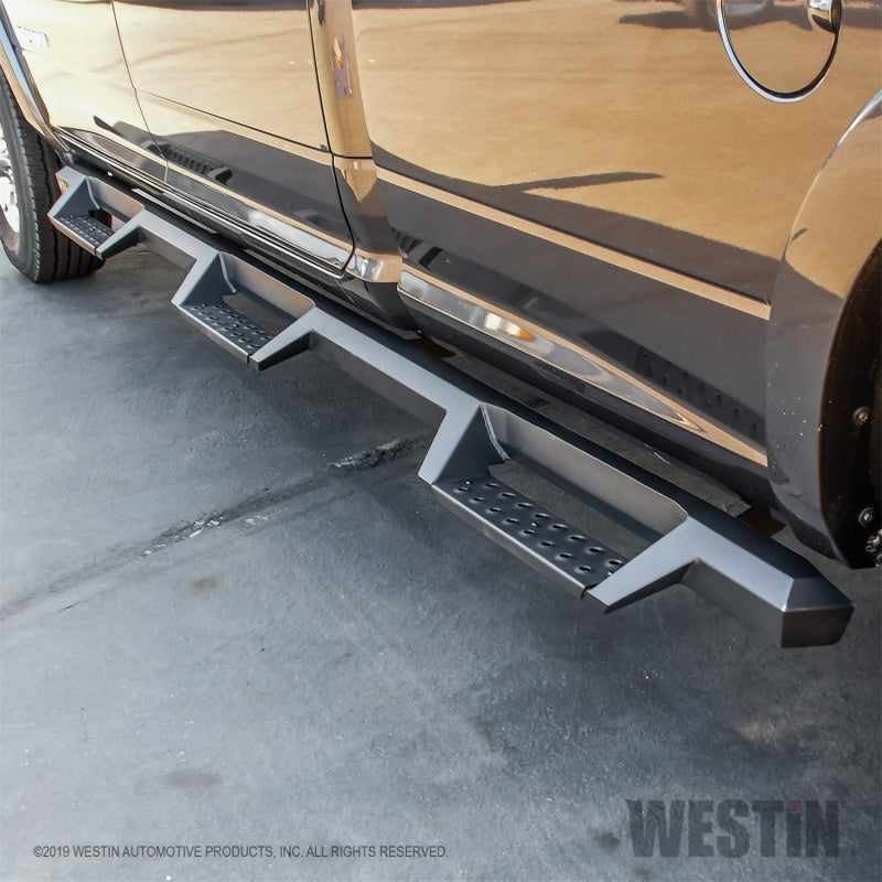 Westin 56-534345 /HDX 19-20 RAM 2500/3500 Crew Cab (8ft Bed) Drop Wheel to Wheel Nerf Step Bars - Txt Black