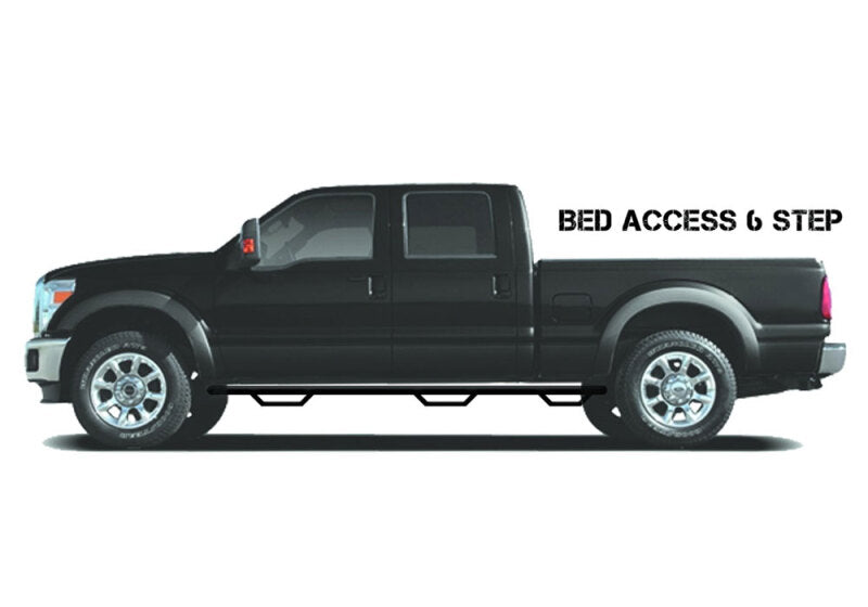 N-Fab HPD1594QC-6-TX Podium LG 15.5-17 Dodge RAM 1500 Quad Cab 6.4ft Standard Bed - Tex. Black - Bed Access - 3in